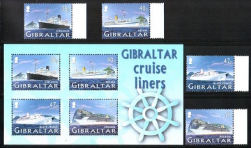 Почтовая марка Флот. Гибралтар. Михель № 1133-1136 и Блок 67