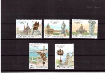 Почтовая марка Россия 2002 № 744-748. 300 лет Санкт-Петербургу.