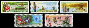 Почтовая марка Россия 1999 № 495-499. Любительское рыболовство