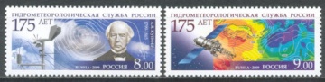 Почтовая марка Россия 2009 № 1316-1317. 175 лет Гидрометеорологической службы России.