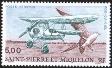 Почтовая марка Авиация 1. Сен-Пьер и Микелон. Михель № 594
