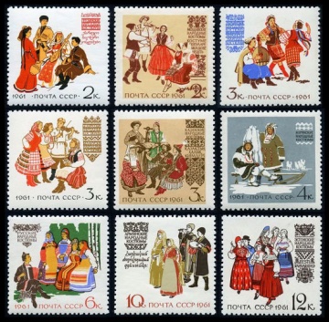 Почтовая марка СССР 1961г Загорский № 2435-2439, 2479-2481, 2562