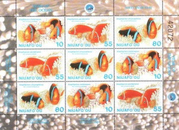 Почтовая марка Фауна. Тонго (Ниуафооу) Михель № 339-341 (лист)
