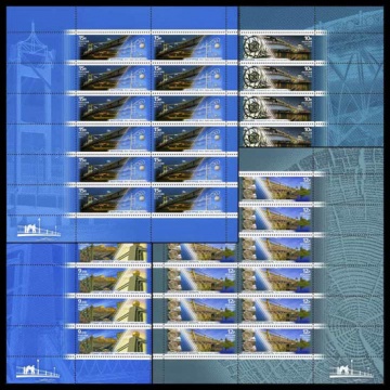 Лист почтовых марок - Россия 2011 № 1501-1504 Серия «Архитектурные сооружения. Пешеходные мосты»