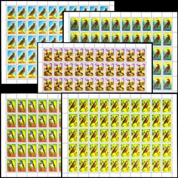 Лист почтовых марок - Россия 1995 № 221 - 225. Фауна. Певчие птицы России