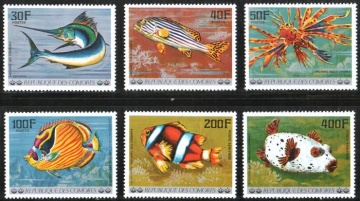 Почтовая марка Фауна Коморские острова Михель № 362-367