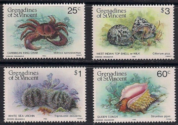 Почтовая марка Фауна Сент-Винсент Михель №371-374