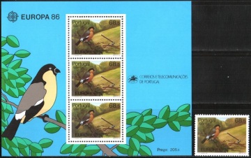 Почтовая марка Фауна. Португалия Михель № 376+Блок ?