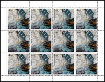 Лист почтовых марок - Россия 2006 № 1127. Кругосветное плавание барака «Крузенштерн»