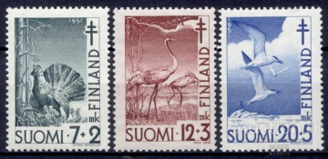 Почтовая марка Фауна Финляндия Михель № 396-398