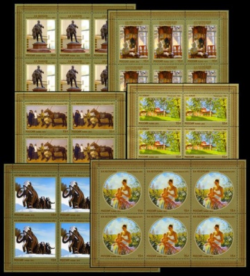 Лист почтовых марок - Россия 2012 № 1612-1617 Современное искусство России