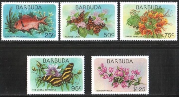 Почтовая марка Фауна. Барбуда. Михель № 425-429