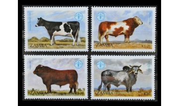 Почтовая марка Фауна Замбия Михель №429-432
