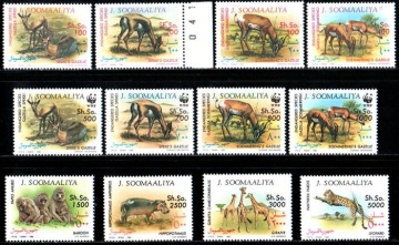 Почтовая марка Фауна. Сомали .Михель № 432-443