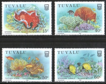 Почтовая марка Фауна. Тувалу. Михель № 485-488