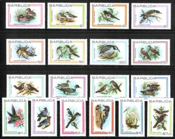 Почтовая марка Фауна. Барбуда. Михель № 487-504