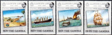 Почтовая марка Флот Гамбия Михель №525-528