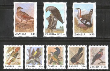 Почтовая марка Фауна. Замбия. Михель № 528-535