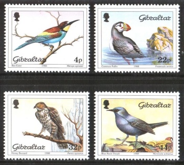 Почтовая марка Фауна. Гибралтар. Михель № 552-555