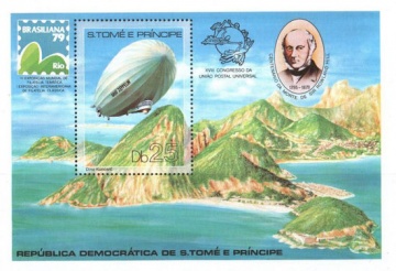 Почтовая марка Авиация 1. Сан - Томе и Принсипи. Михель Блок 39