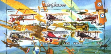 Почтовая марка Авиация. Малави. Михель № ? Блок 01