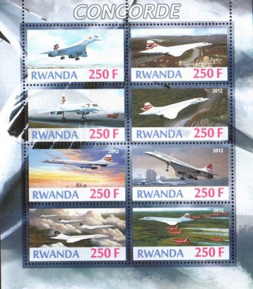 Почтовая марка Авиация. Руанда. Михель № ? Блок 01