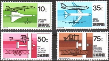 Почтовая марка Авиация 1. Сингапур. Михель № 318-321