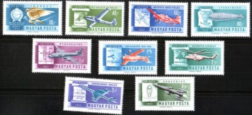 Почтовая марка Авиация 1. Венгрия. Михель № 1846-1854