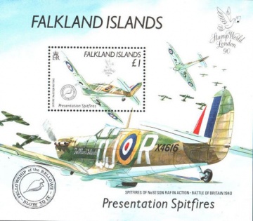 Почтовая марка Авиация 1. Фолклендские острова. Михель Блок № 8