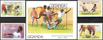 Почтовая марка Футбол. Уганда. Михель № 460-463, Блок № 56