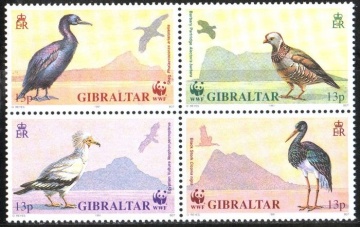 Почтовая марка Фауна. Гибралтар. Михель №619-622