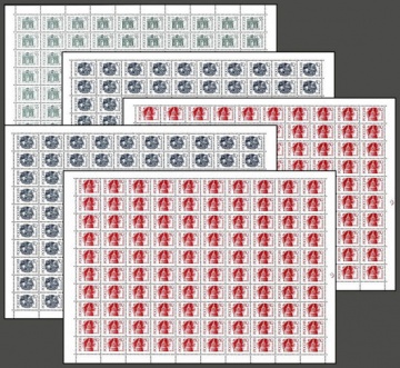 Почтовые марки Стандарт № 41 - 43, 42 А - 43 А Комплект из 5 листов