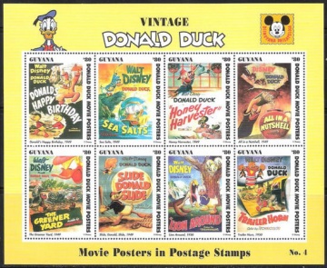 Почтовая марка Мультики. Гайана. Михель № 4440-4447 лист