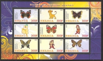 Почтовая марка Мультики. Руанда. Михель № ??? Блок 019,8