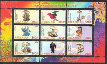 Почтовая марка Мультики. Руанда. Михель № ??? Блок 019,9