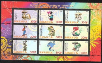 Почтовая марка Мультики. Руанда. Михель № ??? Блок 019,11