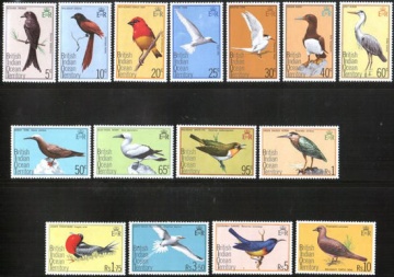 Почтовая марка Фауна. Британская Территория в Индийском Океане. Михель № 63-77