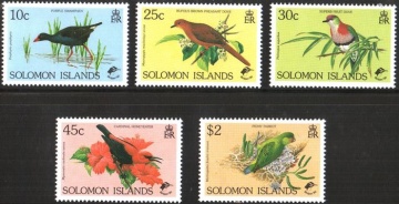Почтовая марка Фауна. Соломоновы Острова. Михель № 738-742