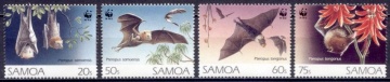 Почтовая марка Фауна Самоа Михель № 754-757