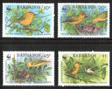Почтовая марка Фауна. Барбадос Михель № 770-773