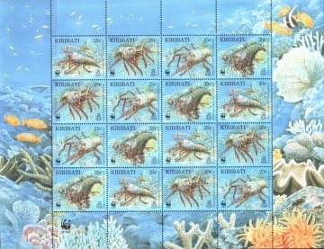 Почтовая марка Фауна. Кирибати. Михель № 771-774 (лист)