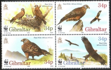 Почтовая марка Фауна. Гибралтар. Михель № 774-777