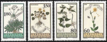 Почтовая марка Флора. Лихтенштейн. Михель № 1116-1119