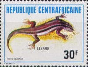 Почтовая марка Фауна Центрально-Африканская Республика Михель № 790-792