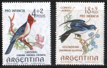 Почтовая марка Фауна. Аргентина. Михель № 854-855