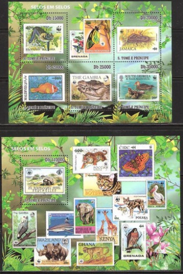 Почтовая марка НК. Сан - Томе и Принсипи. Михель № 4637-4641 и ПБ № 793