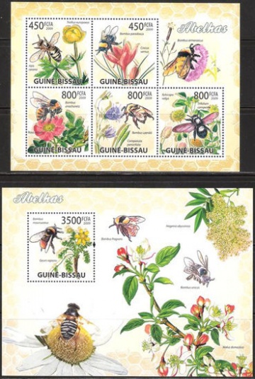 Почтовая марка НК. Гвинея-Бисау. Михель № 4462-4466 и ПБ № 728