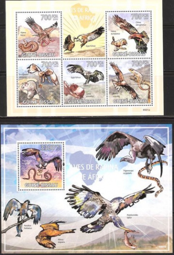 Почтовая марка НК. Гвинея-Бисау. Михель № 4414-4418 и ПБ № 719