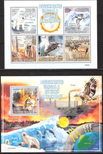 Почтовая марка НК. Гвинея-Бисау. Михель № 4420-4424 и ПБ № 720