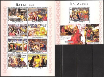 Почтовая марка НК. Мозамбик. Михель № 4114-4121 и ПБ № 380